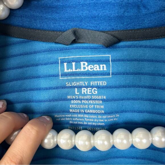 L.L.Bean Men’s Airlight Knit Blue Casual Pullover Size L - Picture 7 of 9